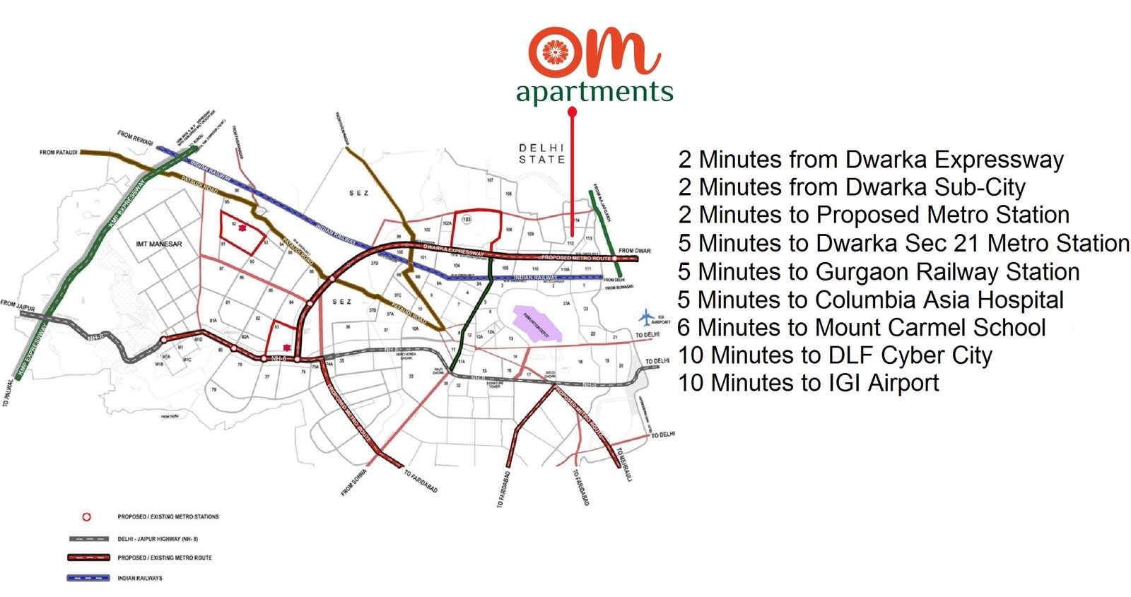 Pareena Om Apartments Location Map