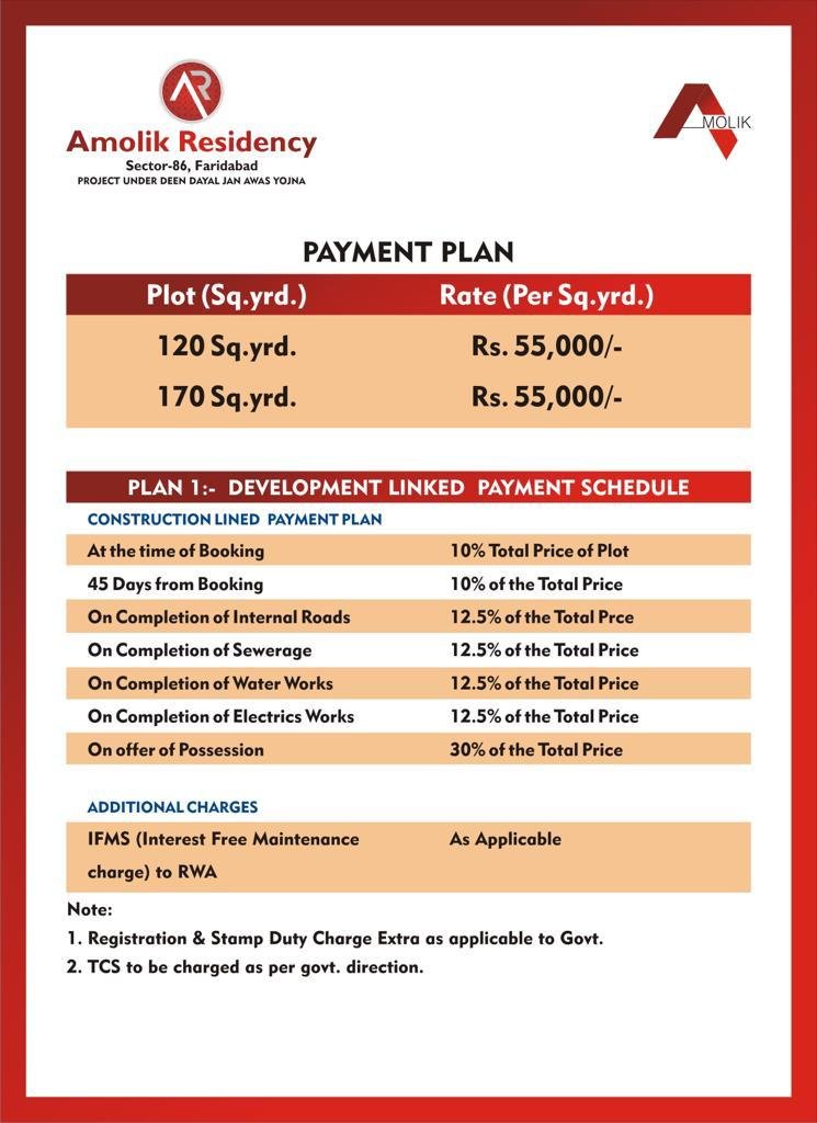 Amolik Residency Price List And Payment Plan