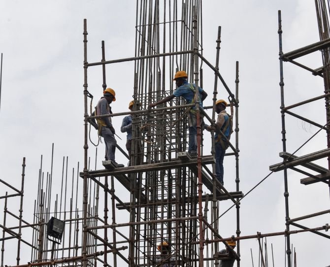 Workers at a construction site