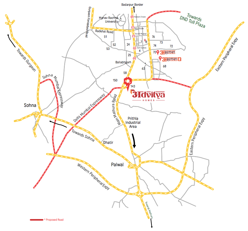 Advitya Homes Location Map